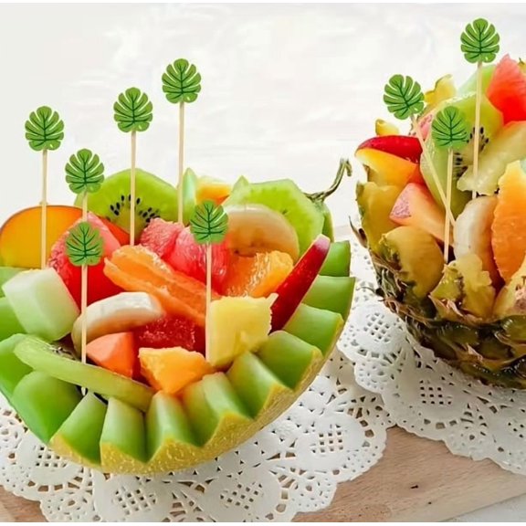 Tropical Monster Cocktail Sticks Set - Fun Bamboo Toothpicks for Parties, Appetizers, and Drinks