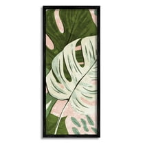 Tropical Monstera Leaf Shapes Botanical & Floral Graphic Art Black Framed Art Print Wall Art