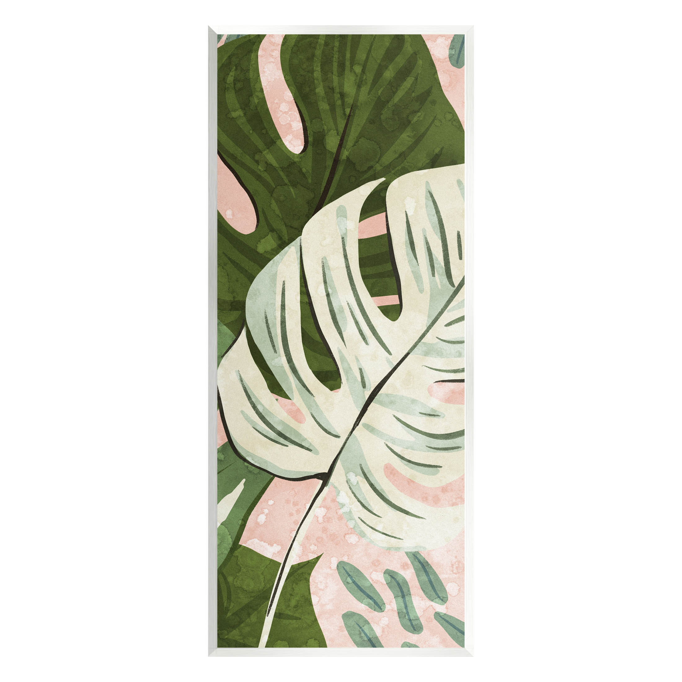 Tropical Monstera Leaf Shapes Botanical & Floral Graphic Art Unframed Art Print Wall Art
