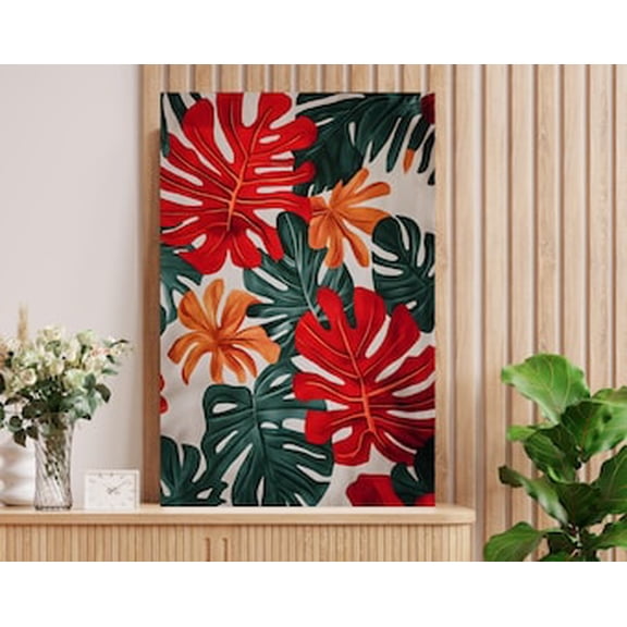 Tropical Monstera Leaf Wall Art, Botanical Poster & Poster Print for Modern Boho Home Decor, 8x12 UNFRAMED