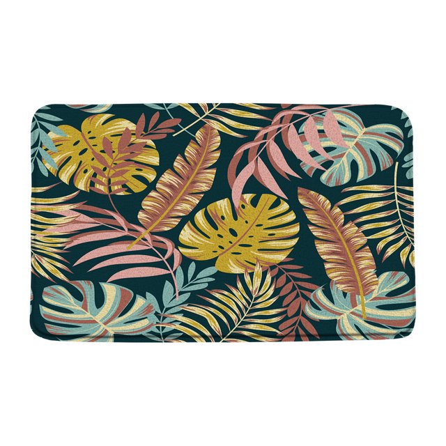Tropical Monstera Palm Leaves Bath Mat Sets Plant Modern Art Doormat