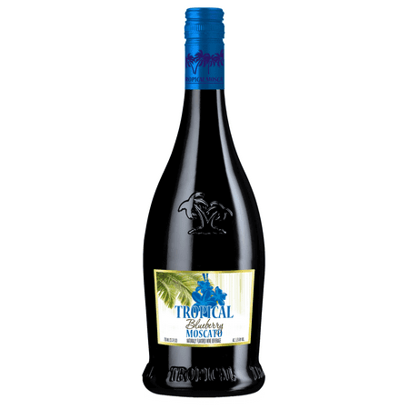 Tropical Moscato Blueberry Flavored Wine Italy, One 750 ml Glass Bottle, ABV 5.50%