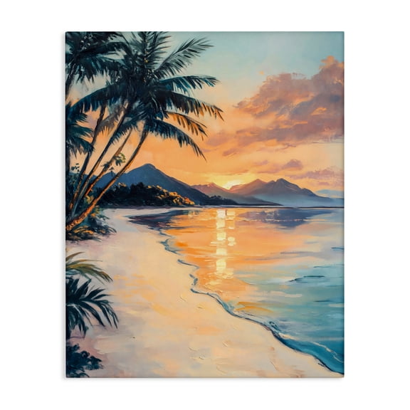 Stupell Industries Tropical Mountain Sunset Canvas Wall Art, design by Franklyn Gregory