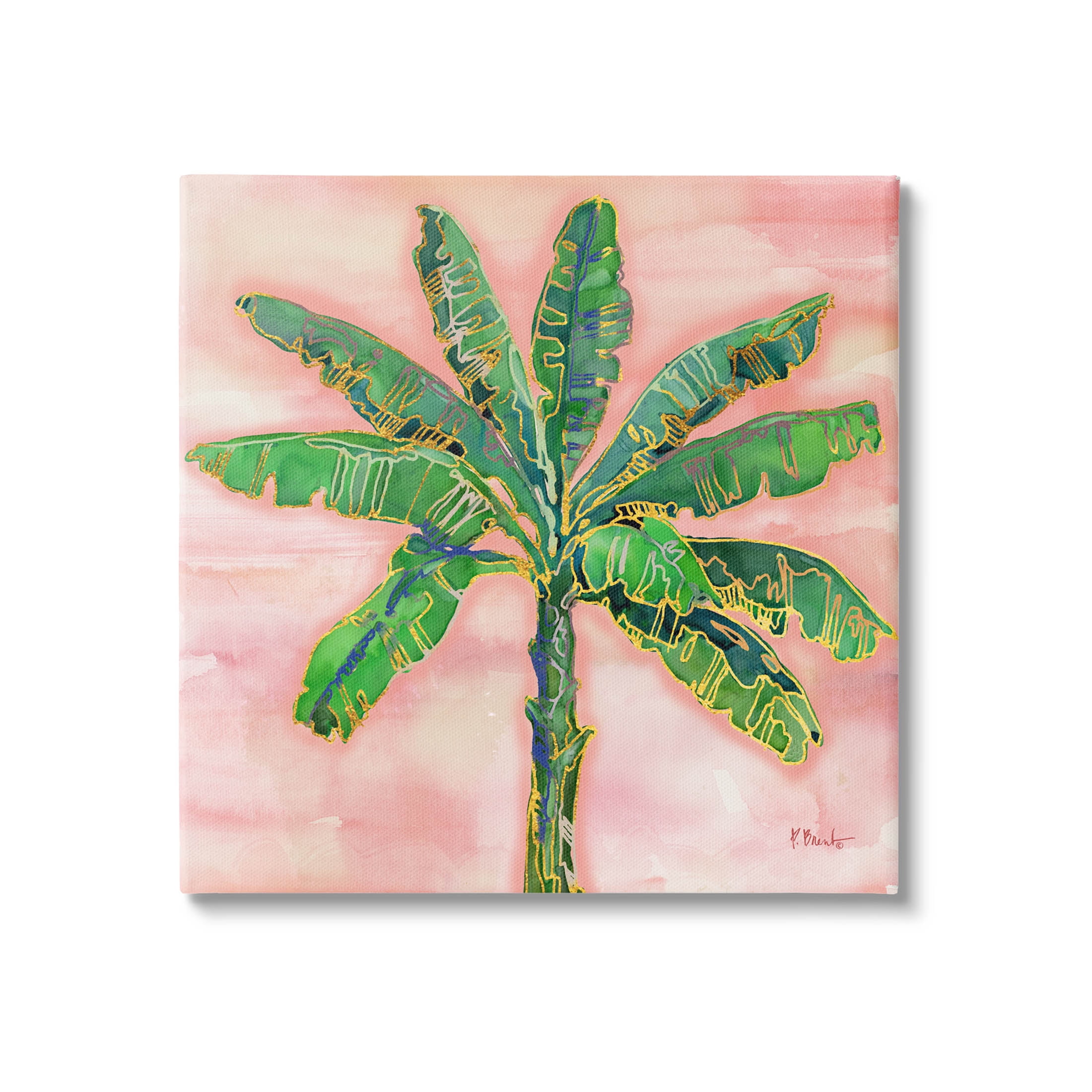 Tropical Nature Palm Sunrise Botanical & Floral Graphic Art Gallery Wrapped Canvas Print Wall Art