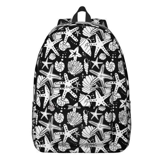 Tropical Nautical Marine Travel Backpack Lightweight Canvas Bookbag with Ocean and Coral Pattern Comfortable Carrying Anti-theft Features Large Capacity for Outdoor Activities and Short-Term Travel
