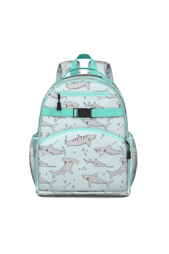 Tropical Nautical Whale Students Backpack, Underwater Marine Life Ocean Sea Abstract Colorful Funny Cute Design