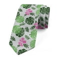 thumbnail image 1 of Tropical Necktie, Leafy Exotic Summer Botany, Dress Tie, 3.7", Emerald Fern Green, by Ambesonne, 1 of 3
