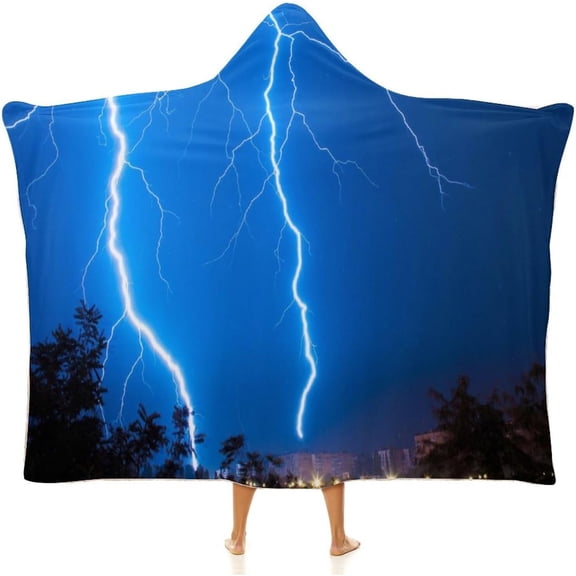 Tropical Neon Palm Leaves Hooded Blanket Soft Fleece Flannel Blanket All Season Blankets for Bed Decorative 40"x50"