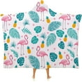 thumbnail image 1 of Tropical Neon Palm Leaves Hooded Blanket Soft Fleece Flannel Blanket All Season Blankets for Bed Decorative 40"x50", 1 of 6