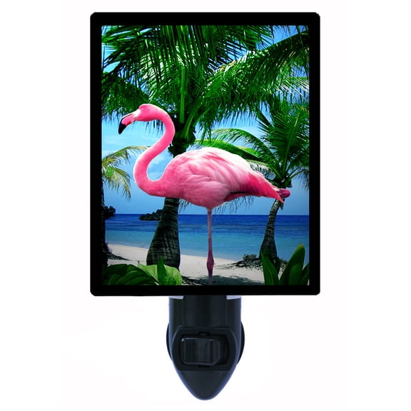 Night Light - Flamingo. | Tropical Theme, Includes Free Switchable Insert, 4W Bulb, E12 Base