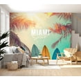 thumbnail image 1 of Tropical Non-pasted Wallpaper Wall Mural - South Beach Miami Surf, 1 of 6