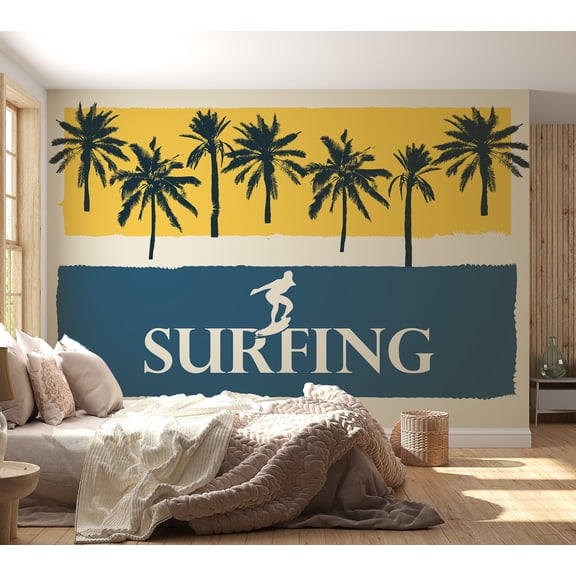 Tropical Non-pasted Wallpaper Wall Mural - Surfing
