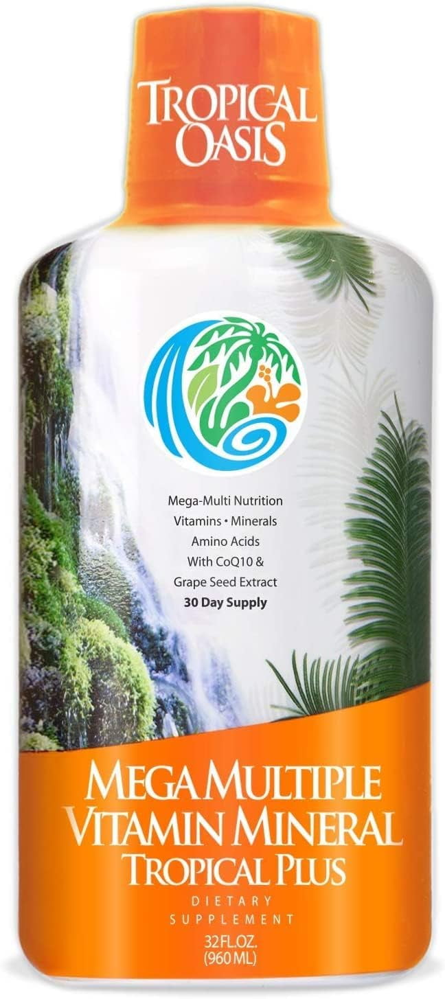 Tropical Oasis Mega Plus Liquid Multivitamin and Mineral Supplement