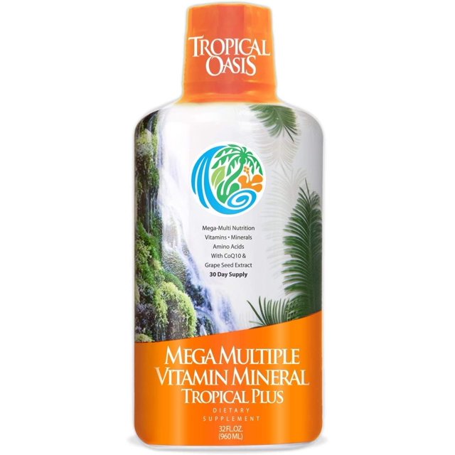 Tropical Oasis Mega Plus Liquid Multivitamin and Mineral Supplement