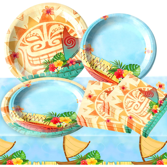 Tropical Ocean Adventure Party Supplies Set - Vibrant Decor & Tableware for Summer Gatherings