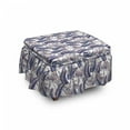 thumbnail image 1 of Tropical Ottoman Cover, Pinnate Banana Leaves Art, 2 Piece Slipcover Set with Ruffle Skirt for Square Round Cube Footstool Decorative Home Accent, Standard Size, Pale Teal Blush, by Ambesonne, 1 of 5