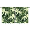thumbnail image 1 of Tropical Palm Inspired Kitchen Curtains Set of 2, 52x63 Inch Vibrant Jungle Leaves Print Semi-Sheer Tier Curtains with Rod Pocket, 1 of 2