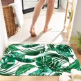 thumbnail image 1 of Tropical Palm Leaf 16x24 Flannel Bath Mat for Bathroom, Anti-Slip Backing Soft Bathroom Rug, Washable Water Absorbent Mat, 1 of 9
