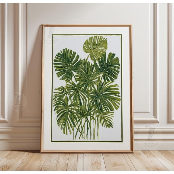 Tropical Palm Leaf Botanical Greenery Poster Unframed Paper Print