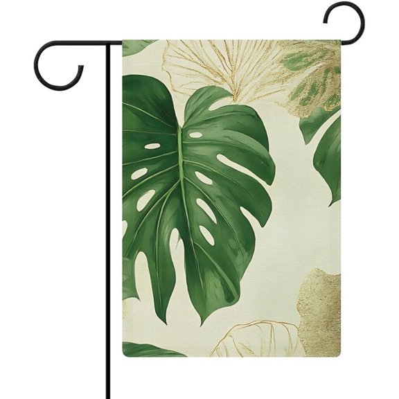 Tropical Palm Leaf Garden Flag Double Sided Small Flag for Outdoor 12x18 Inch Welcome Holiday Decorations