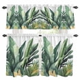 thumbnail image 1 of Tropical Palm Leaf Kitchen Curtains Valances and Tiers Set of 3 Vintage Watercolor Green Leaves Tier Curtains and Valance with Rod Pocket for Small Windows, 27.5"x36", 1 of 9