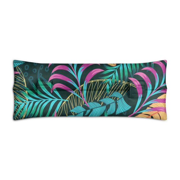 Tropical Palm Leaf Seatbelt Pillow for Mastectomy Vibrant Post-Surgery Support Cushion, Jungle Leaves Pattern (Breathable & Adjustable)