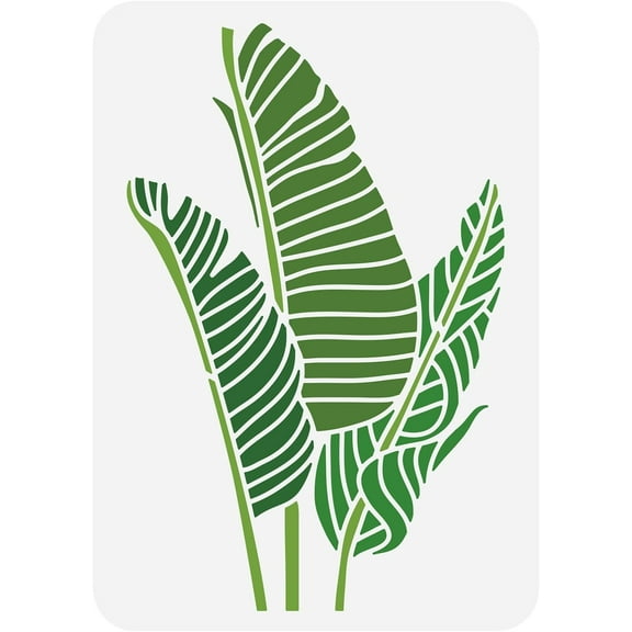 Tropical Palm Leaf Stencil Reusable Leaves Plastic Stencil Drawing Painting Stencils DIY for Drawing Stencils DIY for Painting Scrapbooking and Art Projects 12x8inches