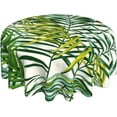 thumbnail image 1 of Tropical Palm Leaf Tablecloth Round 60 Inch Watercolor Palm Frond Tablecloth Waterproof Green Banana Leaf Table Cloth Kitchen Table Cloth Cover for Party Holiday Dinning Tabletop Home Decor, 1 of 6