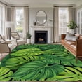 thumbnail image 1 of Tropical Palm Leaves Area Rugs 5'x8', Washable Small Throw Rugs for Classroom Bedroom, Summer Green Botanical Leaf Indoor Outdoor Rug Non-Slip Low Pile Carpet Runner Reversible Floor Mats, 1 of 8