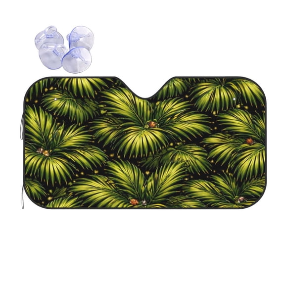Tropical Palm Leaves Car Windshield Sun Shade Universal Fit Auto Sun Visor Protector