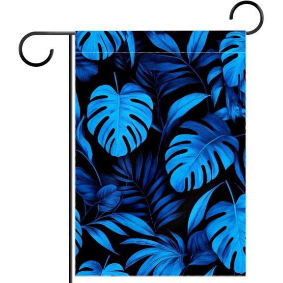 Tropical Palm Leaves Garden Flag 12x18 Inch Double Sided Outside, Decorative Yard Flag for Holiday Seasonal Outdoor Decoration
