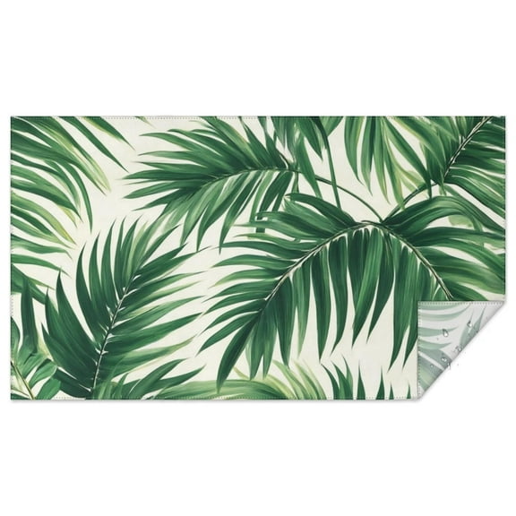 Tropical Palm Leaves in Hawaii Rectangle Tablecloth 60"x102",Waterproof Polyester Rectangle Table Cloth, Wipeable Spillproof Polyester Tablecloth for Dining, Camping, Indoor and Outdoor