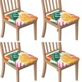 thumbnail image 1 of Tropical Palm Leaves in Hawaii Seat Covers for Dining Room Chairs Set Of 4,Stretch Printed Washable Chair Seat Cover with Elastic Ties and Button,Removable Waterproof Couch Cushion Covers, 1 of 6