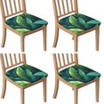 thumbnail image 1 of Tropical Palm Leaves in Hawaii Seat Covers for Dining Room Chairs Set Of 4,Stretch Printed Washable Chair Seat Cover with Elastic Ties and Button,Removable Waterproof Couch Cushion Covers, 1 of 6
