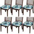 thumbnail image 1 of Tropical Palm Leaves in Hawaii Seat Covers for Dining Room Chairs Set Of 6,Stretch Printed Washable Chair Seat Cover with Elastic Ties and Button,Removable Waterproof Couch Cushion Covers, 1 of 6