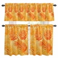 thumbnail image 1 of Tropical Palm Leaves Kitchen Curtains Valances and Tiers Set of 3 Orange Leaf Abstract Plant Watercolor Tier Curtains and Valance with Rod Pocket for Small Windows, 27.5"x24", 1 of 9