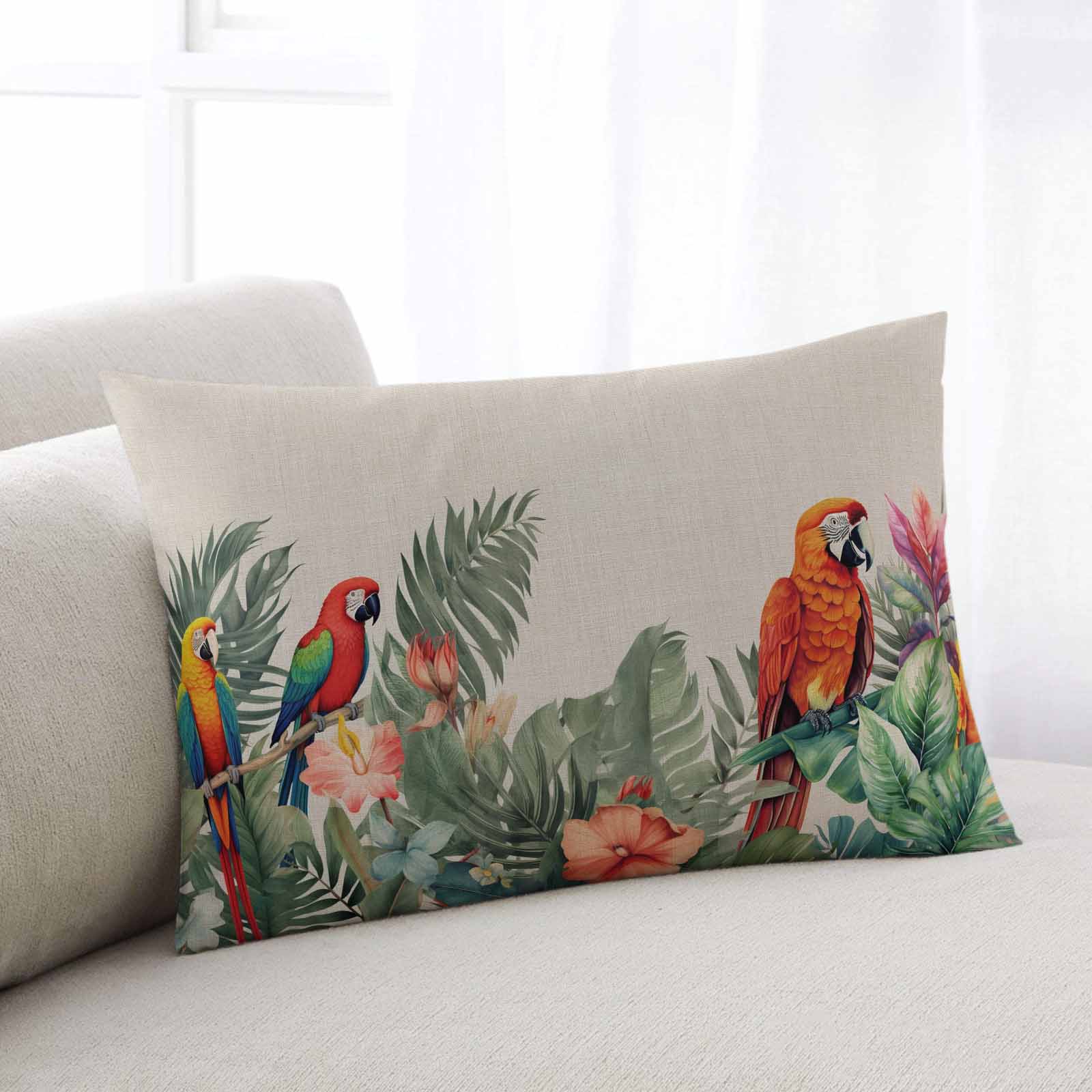 Tropical Palm Leaves Pillow Covers Decorative Throw Pillow Case, Summer