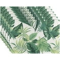thumbnail image 1 of Tropical Palm Leaves Placemats Set of 6,Summer Green Plant Leaf Dining Table Mats,Non-Slip Washable Place Mats Farmhouse Kitchen Table Placemats for Indoor Outdoor Party Wedding Decoration,12x18 inch, 1 of 6