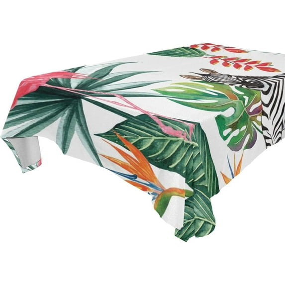 Tropical Palm Leaves Rectangle Tablecloth, Dust Proof Anti Wrinkle Wipeable Table Cloth Tabletop for of Dinner Kitchen Wedding Holiday Party 60"x108" Home Decor