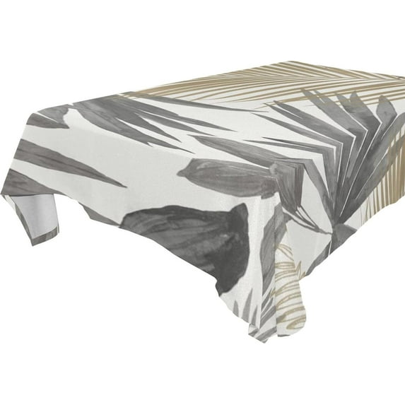 Tropical Palm Leaves Rectangle Tablecloth, Dust Proof Anti Wrinkle Wipeable Table Cloth Tabletop for of Dinner Kitchen Wedding Holiday Party 60"x120" Home Decor