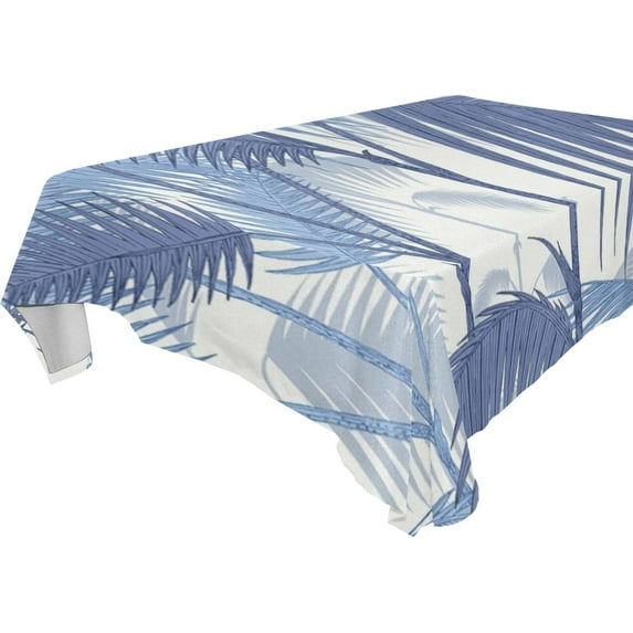 Tropical Palm Leaves Rectangle Tablecloth, Dust Proof Anti Wrinkle Wipeable Table Cloth Tabletop for of Dinner Kitchen Wedding Holiday Party 60"x120" Home Decor