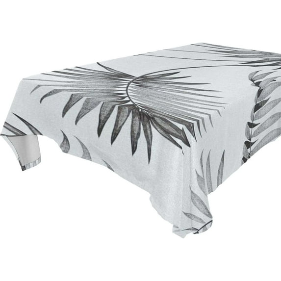Tropical Palm Leaves Rectangle Tablecloth, Dust Proof Anti Wrinkle Wipeable Table Cloth Tabletop foration of Dinner Kitchen Wedding Holiday Party 54"x54" Decor Gift