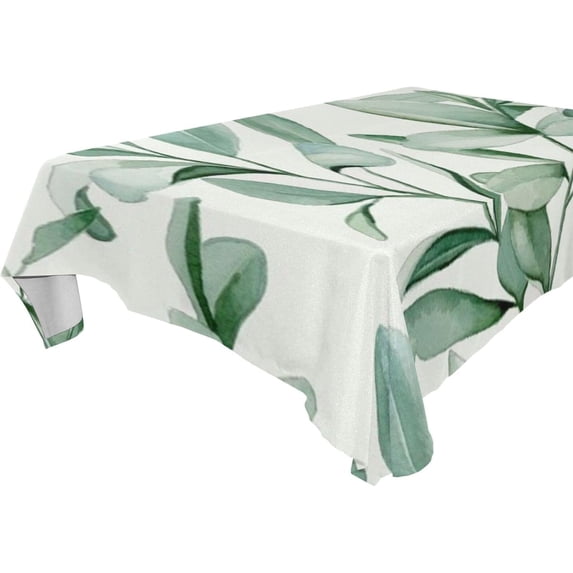 Tropical Palm Leaves Rectangle Tablecloth, Dust Proof Anti Wrinkle Wipeable Table Cloth Tabletop foration of Dinner Kitchen Wedding Holiday Party 60"x108" Decor Gift
