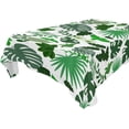 thumbnail image 1 of Tropical Palm Leaves Rectangle Tablecloth, Dust Proof Anti Wrinkle Wipeable Table Cloth Tabletop foration of Dinner Kitchen Wedding Holiday Party 60"x60" Decor Gift, 1 of 7