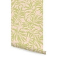 thumbnail image 1 of Tropical Palm Leaves Solid Pink Green Peel and Stick Vinyl Wallpaper, 1 of 4