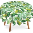 thumbnail image 1 of Tropical Palm Leaves Tablecloth Round 60 Inch,Table Cloth Washable Spillproof Wrinkle Free Fabric Table Cover for Indoor Outdoor Kitchen Dinning, 1 of 6