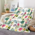 thumbnail image 1 of Tropical Palm Leaves Throw Blanket Floral Flower Flannel Fleece Throw Blanket Botanical Plant Cozy Fuzzy Plush Throw Blanket Nature Soft Throw Blanket for Sofa Bed 60" X 80", 1 of 6