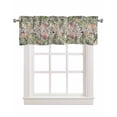 thumbnail image 1 of Tropical Palm Linen Curtain Valance for Bedroom/Bathroom/Kitchen/Office/Living/Dining Room Window,Abstract Vintage Green Shabby Chic Flower Rod Pocket Topper Decorative Cafe Drapes Panel 54"x18", 1 of 6