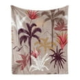 thumbnail image 1 of Tropical Palm Soft Flannel Fleece Throw Blanket, Tropical Forest Night Leaves and Trees Hand Drawn Illustration Strokes, Cozy Plush for Indoor and Outdoor Use, 50" x 60", Multicolor, by Ambesonne, 1 of 6