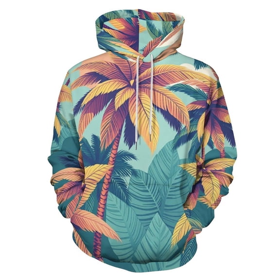 Tropical Palm Sunset Paradise 3D Print Hoodie Men Women Autumn Thin Pullover Sweatshirt Vintage Streetwear Tops